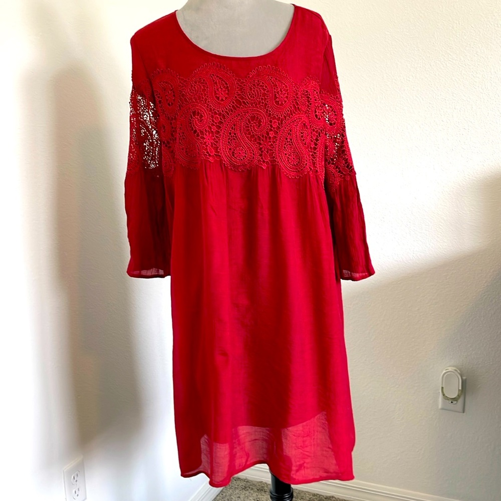 Rust colored lace dress by Indigo Rose size XL.